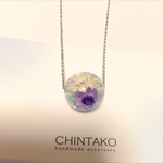 まあるい✳︎お花のネックレス  blue系