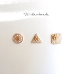 ○▲□OHANA PEARL  まるさんかくしかくお花ピアス