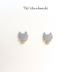 (再販3)NECO COLORFUL MINI  gray カラフル猫ピアス