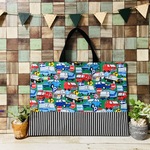 ☆新作☆残りわずか☆　働く車　トラック　救急車　グリーン系　レッスンバッグ　絵本袋　お稽古バッグ　塾バッグ　縦30×横40　入園入学　サイズオーダー