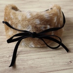 ファーヘアバンド（リボンで結ぶタイプ・バンビ柄）