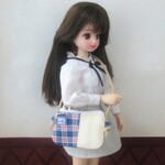 ミニチュアのぺたんこショルダーバッグ・リカちゃん・ミニチュアバッグ・ミニチュアカバン・ミニチュア鞄・小物・りかちゃん