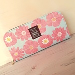 水彩柄♥軽い長財布🖤お花♪ブルー♩ピンク♪お財布♩通帳ケース♬