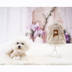 犬服　くま刺繍ギンガムチェックワンピース