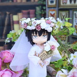 小人の花冠（ウェディング・ベール）オビツ11サイズ　布花