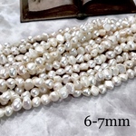 一連  淡水パール バロック 縦6~7mm × 横7~8mm / 1連 約36cm、約57pcs