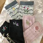 3足セット♪靴下好きさんのための詰め合わせ♪手縫い刺繍＊〜ボタニカルセットA＊