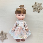 アーカイブライラックのピンタックワンピース　⌘ レミン ソラン メルちゃん ハンドメイド服　