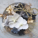胡蝶蘭mix髪飾り(水引、紐、金箔set)