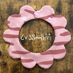 ペット用もくもくスタイ♥ゆるしまトラ柄🐯(くすみピンク)♥鈴・リボン別オプション