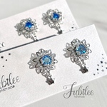 星の華の耳飾り✩.*˚ピアス/イヤリング/ノンホールピアス/スワロフスキー使用
