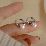 𝑹𝒆; フープ パール 小ぶりピアス シルバー
