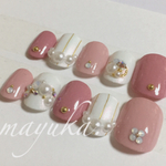 ピンクシンプルビジュー♡