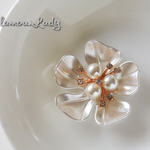 2個セット　　直径37ｍｍ　パール/パール蕊　花のデコレーションパーツ　