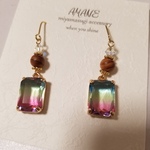 伊勢神宮で育った御山杉ピアス　イヤリングに変更可　ジュエルのようにキラキラ　