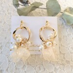 紫陽花のフリルピアス／イヤリング♡