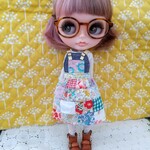 【最終】ブライス服　2点セット　 パッチワークジャンパースカートとハイソックス