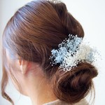 【1月Sale】幸せを呼ぶサムシングブルー　カスミ草ヘアアクセサリー