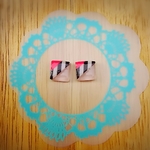 【送料無料‼】stripe pinkpink earrings