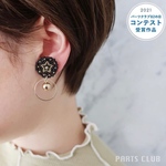 ラウンド&スター　ビーズピアス