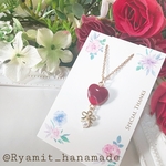 Marble RedHeart‎なネックレス♡‧₊˚