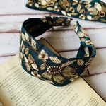 ☆専用ページ☆インド刺繍リボンのカチューシャ　ダークグリーン