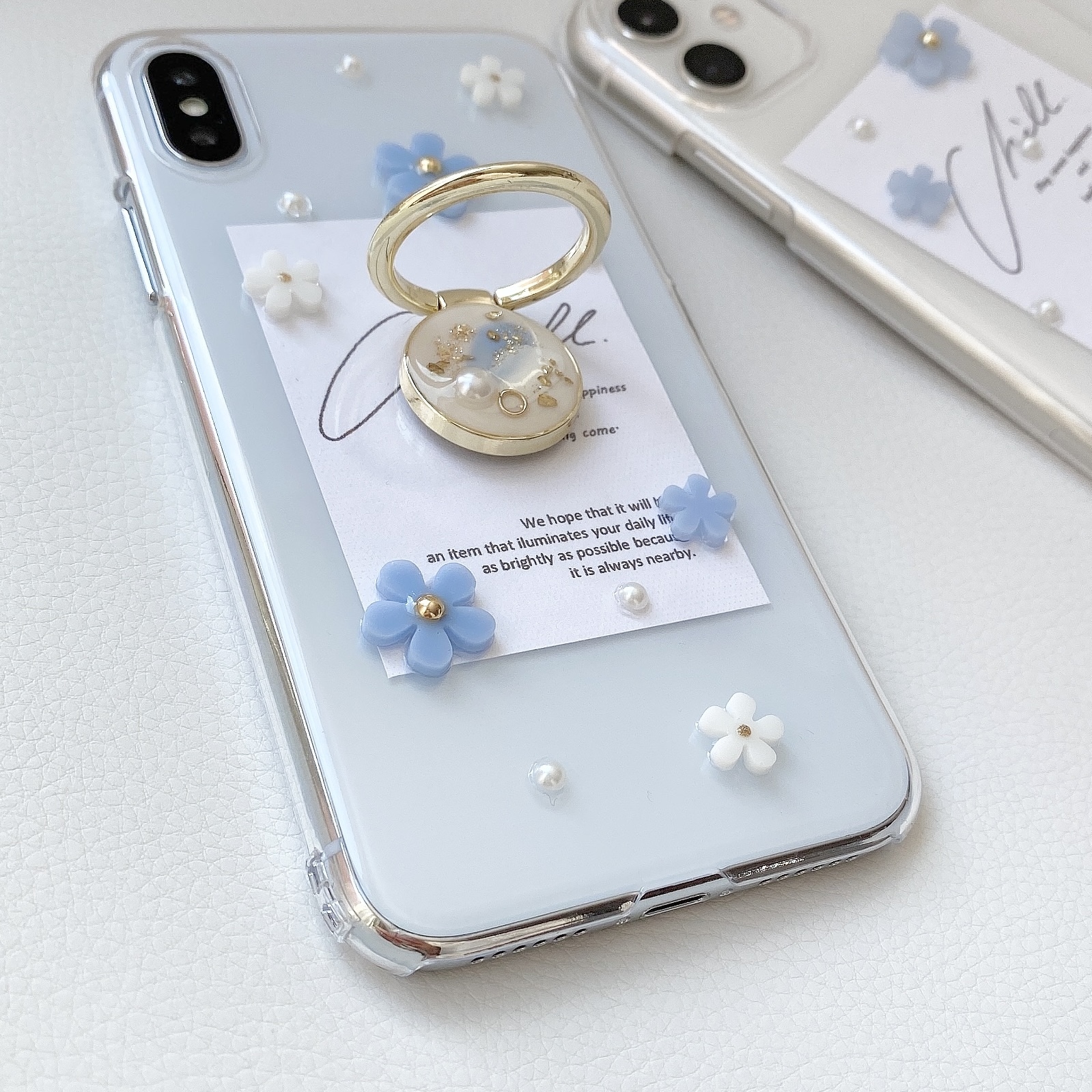 ✿blue/yellow mini flower iPhoneケース - chill'S GALLERY