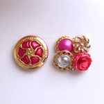 [カーネーション] ボタンアクセサリー(ピアス・イヤリング)
