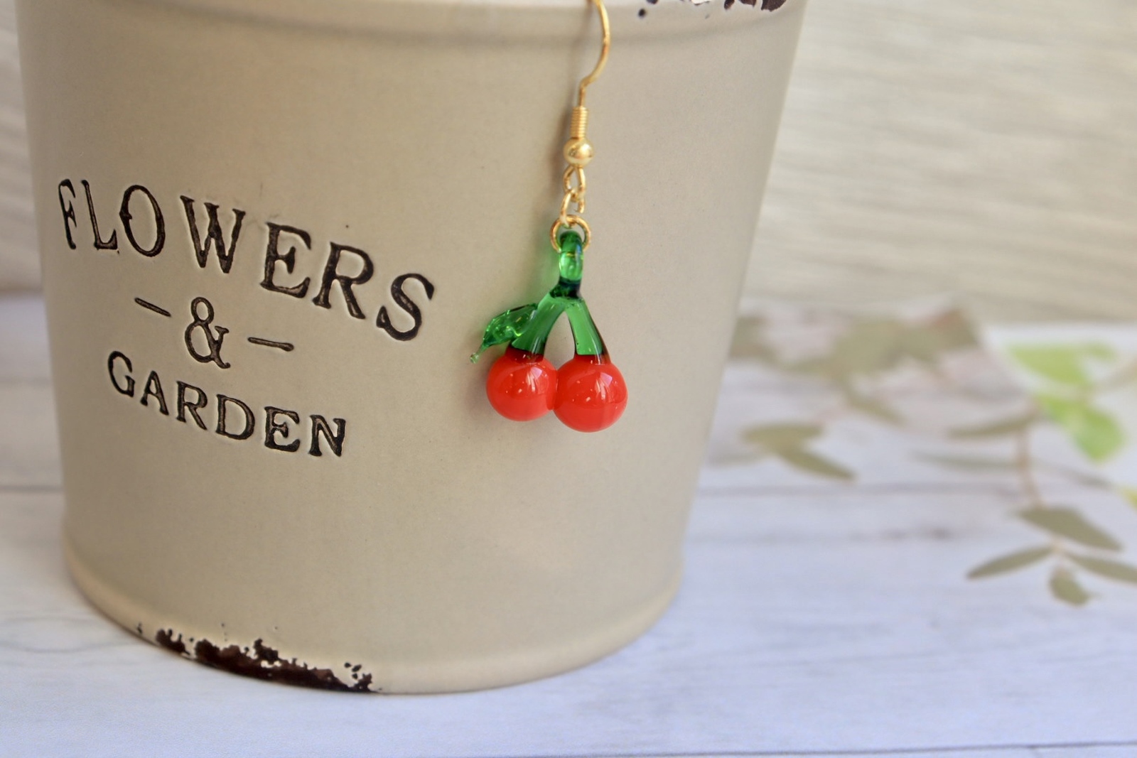 さくらんぼ チェリーのガラス細工チャーム - Handmade Moment | minne