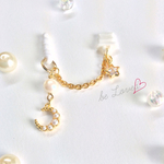 ［再販］パールの月と輝く星　イヤホンジャック&充電口アクセサリー