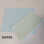 【30cm×40cm】2枚セット☆国産綿ポリ ランチョンマット パステルストライプ   アクアブルー&スプリンググリーン     