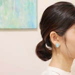 「春の雨」マットとゆらゆら 天然石 ピアス/イヤリング