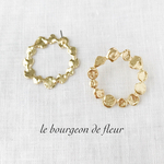PI006  4pcs ピアス パーツ 丸 ラウンド お花 フラワー ゆがみ 大きめ