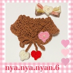 バレンタインケープ ❤️リボンセットねこ🐱いぬ🐶ぬいぐるみ🧸用ケープ  チョコカラー