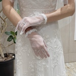 *ﾙﾘｱﾝｵﾘｼﾞﾅﾙ*ウェディング シンプルレースショートグローブ 挙式 結婚式 パーティー(オフホワイト､ホワイト)