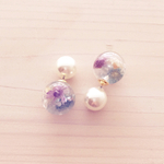 3way＊フラワードームピアス（blue）