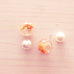 3way＊フラワードームピアス（orange）