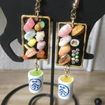 ミニチュア お寿司とお茶ピアス or  ストラップ