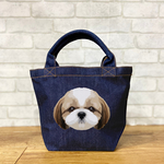 オリジナル　ミニデニムトートバック　シーズー　ゴールド　犬　dog　コーギーブラザーズ
