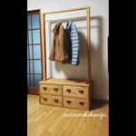 👔ビンテージ風ハンガーチェスト 深型引出し✨ 天然木 レトロ アンティーク 男前