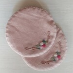 ✨手刺繍コースター２枚セット✨フリーマット✨