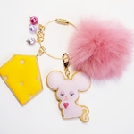[オーダー品］ ねずみ/ピンク　Icing cookie Bag Charm