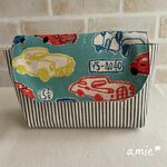 横入れお弁当袋（かっこいい車）ヒッコリー