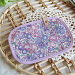 New！薄型ミニクリアポーチ　リバティ　ミシェル　パープル系