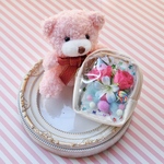 ≪ミニ フラワー🌸リュック≫白(カラフル ブルー)小さくて可愛い♡ ぬいぐるみ用