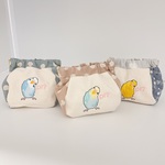 【再々販】セキセイインコさんのぷっくりばねポーチ