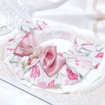 ラスト♡ダブルロゼットケープ首輪🌷チューリップ柄🌷ピンク×ホワイト 