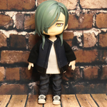 オビツ11　服　レザージャケット紺　セット