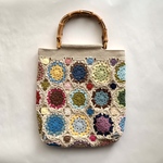 【atelier.rumirumさま専用】八角形と丸のモチーフつなぎバッグ