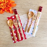 名入れカトラリー3点セット　出産祝い　名入れ食器　木製　スプーンフォーク　箸　卒園　入学　ベビー　赤ちゃん　離乳食